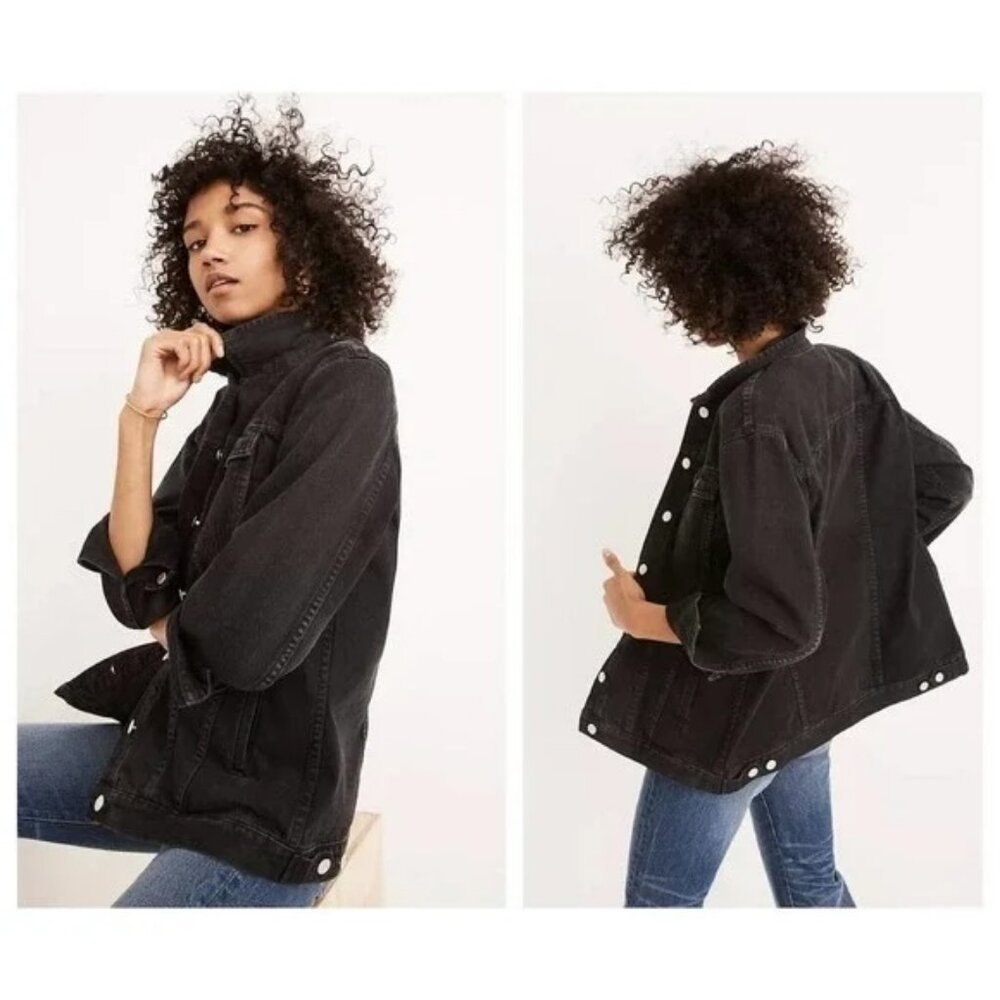 Women's Black Washed Denim Jacket - Brand